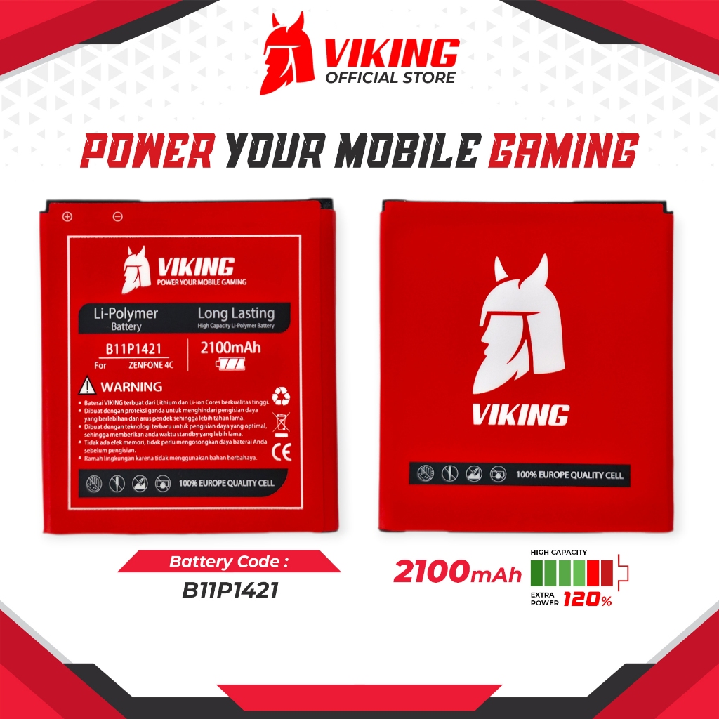 VIKING Baterai B11P1421 for Asus Zenfone C 4C ZC451CG Z007 Batre Batrai Ori HP Double Power Original