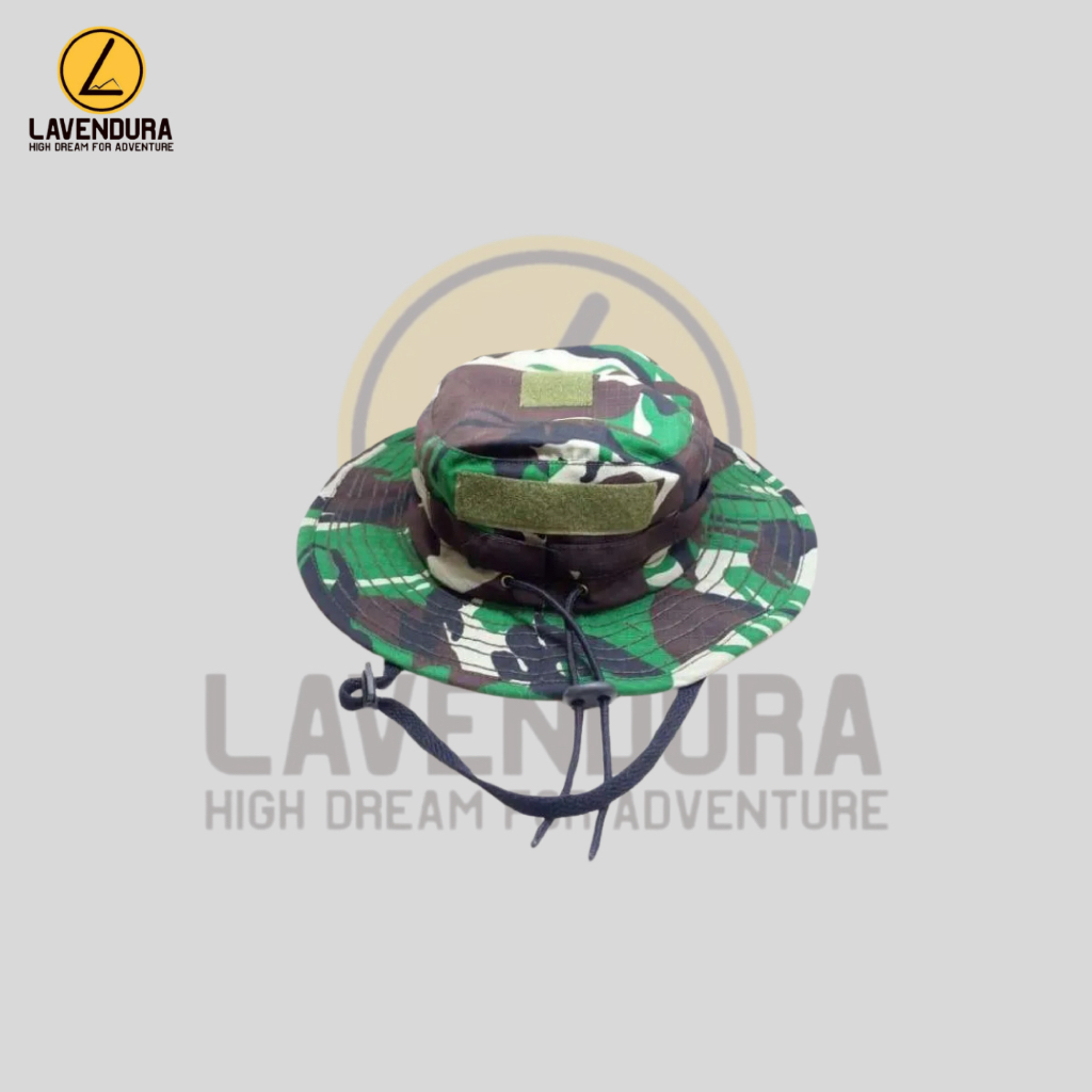 Topi Rimba Jatah Motif Malvinas Velcro Topi Rimba Loreng Topi Outdoor Bucket Hat Poliester Anti UV T