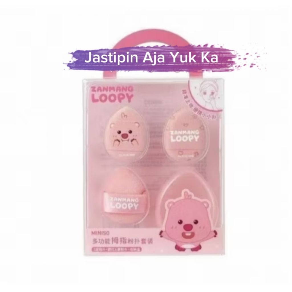 [READY] Sponge Makeup MINISO - Zanmang Loopy Collection Makeup Puff Set (with Storage Case)