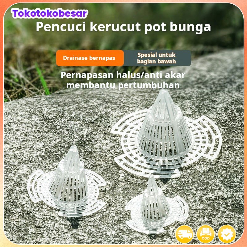 Jaring kedap air untuk bagian bawah pot tanaman, alas jaring drainase untuk bagian bawah pot bunga, 