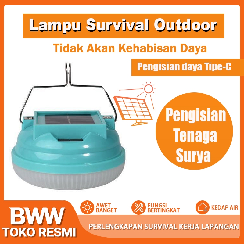 Lampu Emergency UFO 400W Tenaga Surya – Lampu Gantung Outdoor dengan Panel Surya, Cocok untuk Mati L