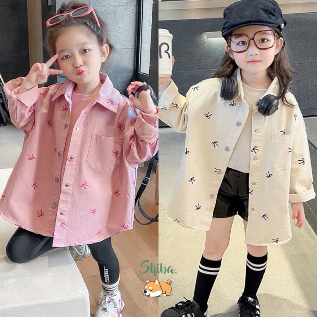 (2-8 TAHUN) Kemeja Anak Perempuan Import | Atasan Kemeja Oversize Anak Perempuan | Baju Kemeja Jaket