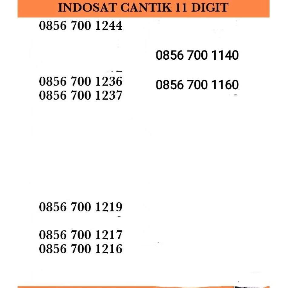 KARTU PERDANA NOMER INDOSAT CANTIK 11 DIGIT