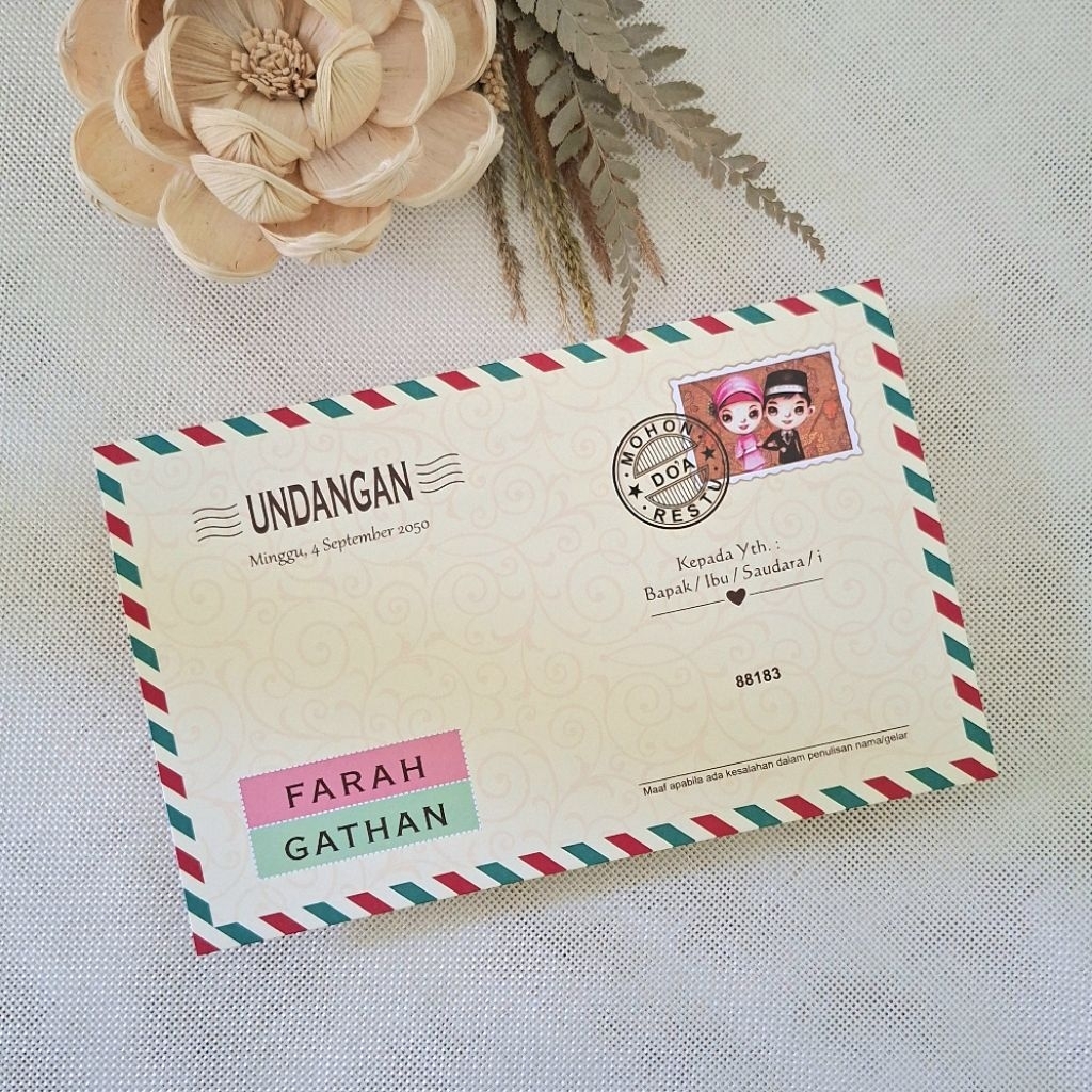 Blanko Undangan/Undangan Pernikahan Kertas/Undangan Rustic/Undangan Aesthetic Rumah Cetak (RR88183)