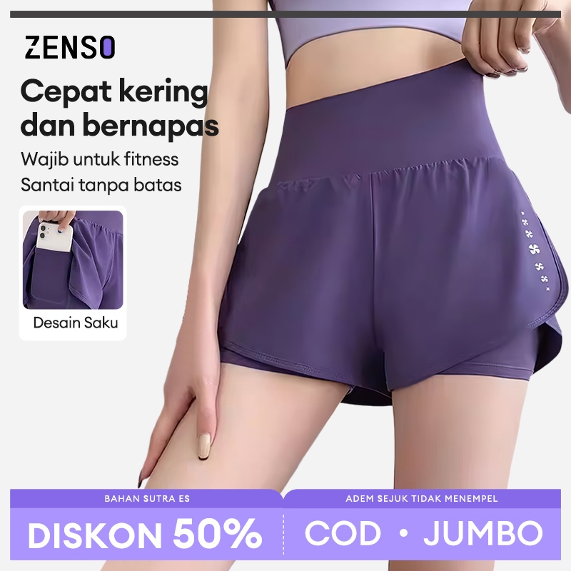 Celana Pendek Olahraga Wanita Gym Fitness 2 Layer + Legging Celana Yoga C0010G4