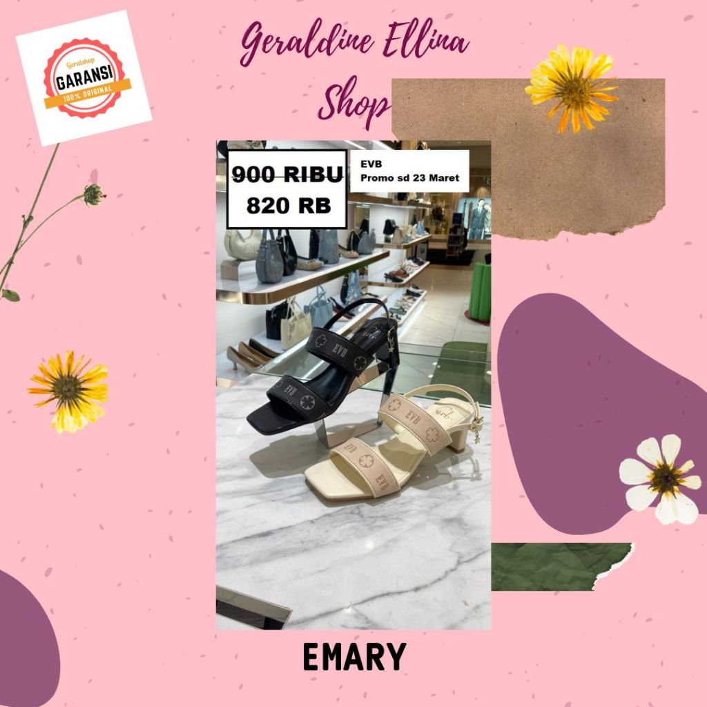 Sepatu heels Evb wanita original sale seri EMARY