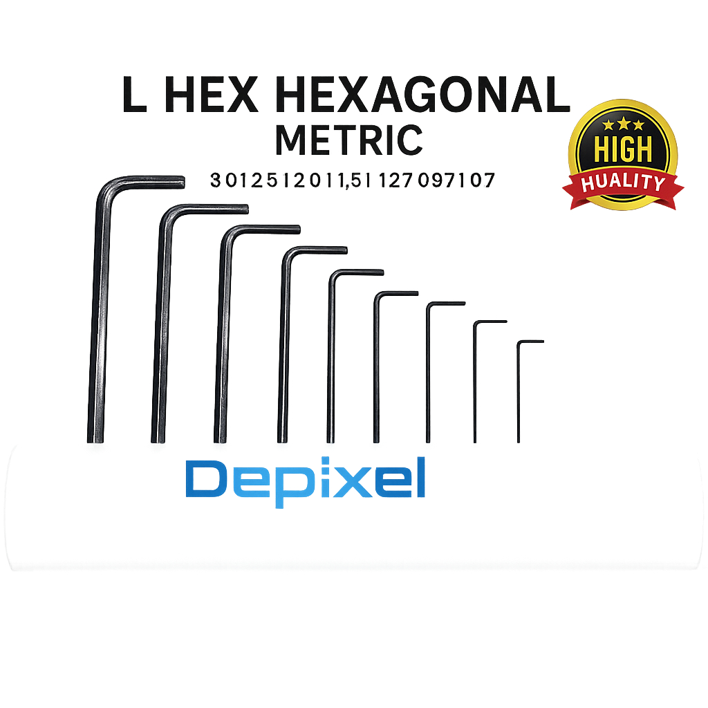 Kunci L Hex Hexagonal CR-V 0.7 0.9 1.27 1.5 2.0 2.5 3.0 mm Allen Key Wrench Presisi