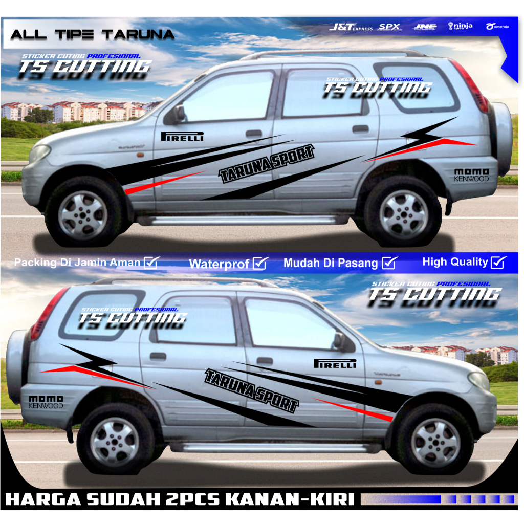 NEW STICKER MOBIL TARUNA SPORT STRIPING LIST BODY MOBIL DAIHATSU TARUNA