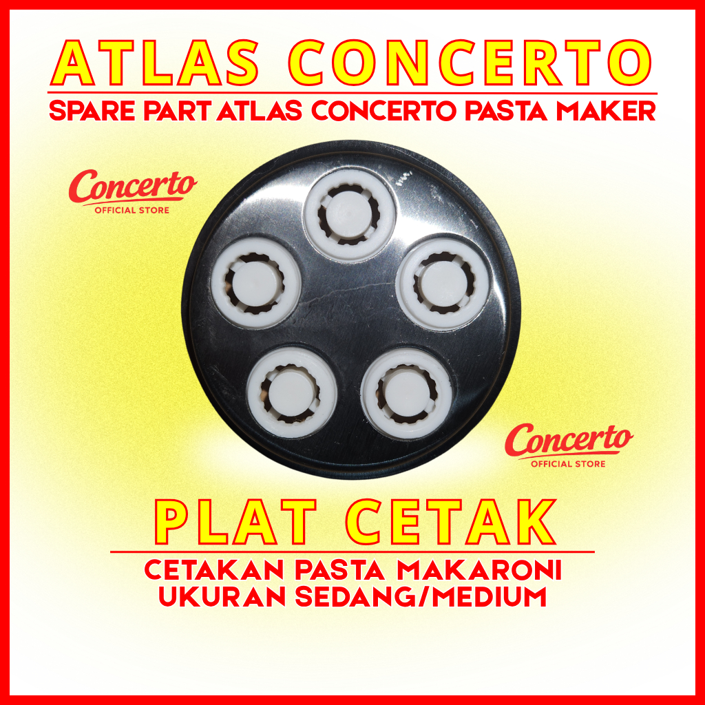 PLAT CETAKAN MAKARONI UKURAN SEDANG/MEDIUM ATLAS CONCERTO PASTA MAKER