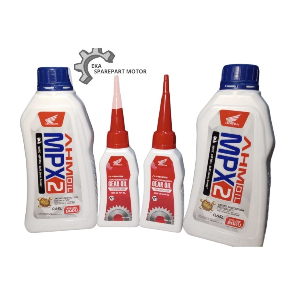 Grosir 2 Botol Oli Mpx2 650ml Honda Ahm + Oli Gardan Ahm Gear Oli Mesin Motor Matic Scoopy Esp Beat 