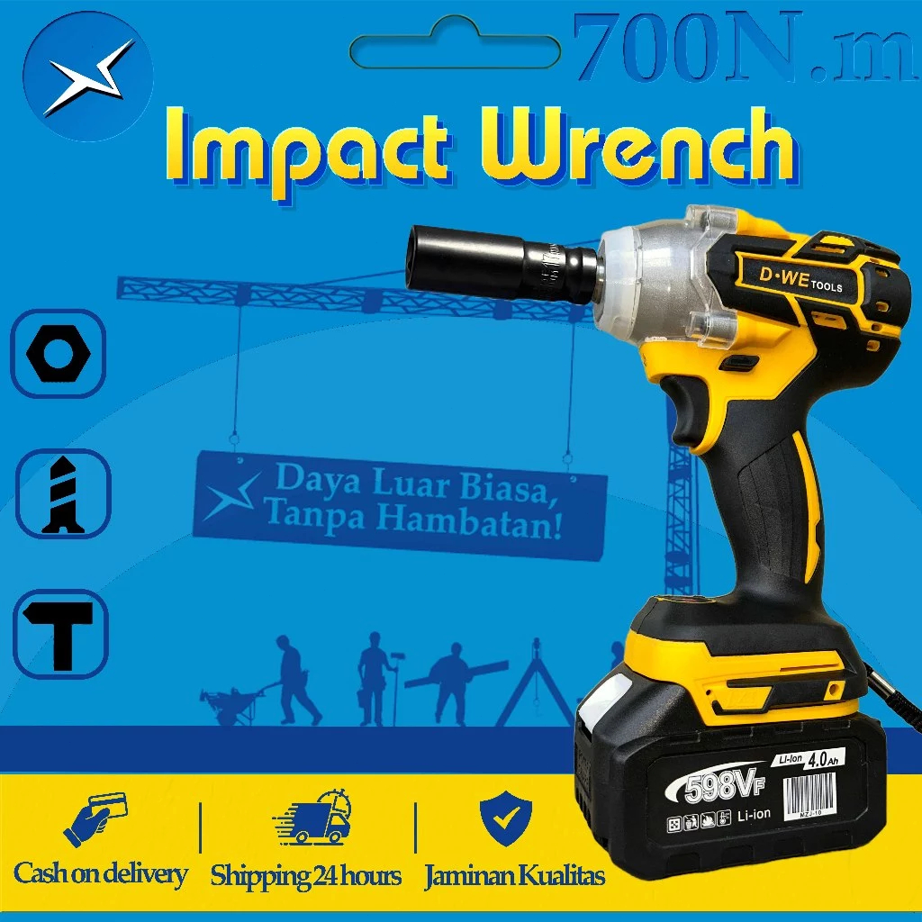 DWE 700 N.M bor impact baterai cordless impact mesin impact impact wrench impact cordless
