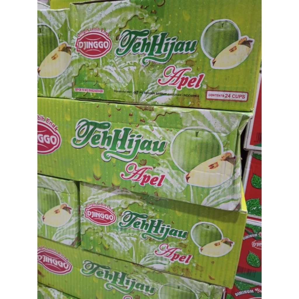 Djinggo teh hijau apel 180ml 1 dus isi 24 gelas / tea