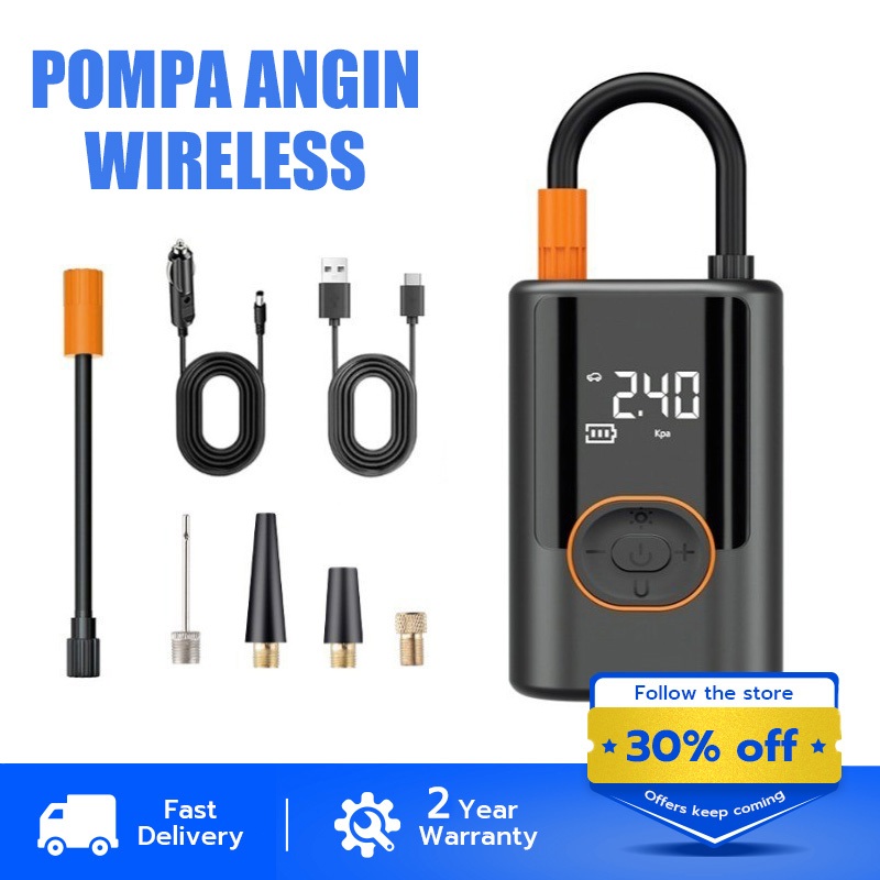 Pompa Ban Motor Dan Mobil Pompa Inflator Ban Portabel Mini  Angin Elektrik