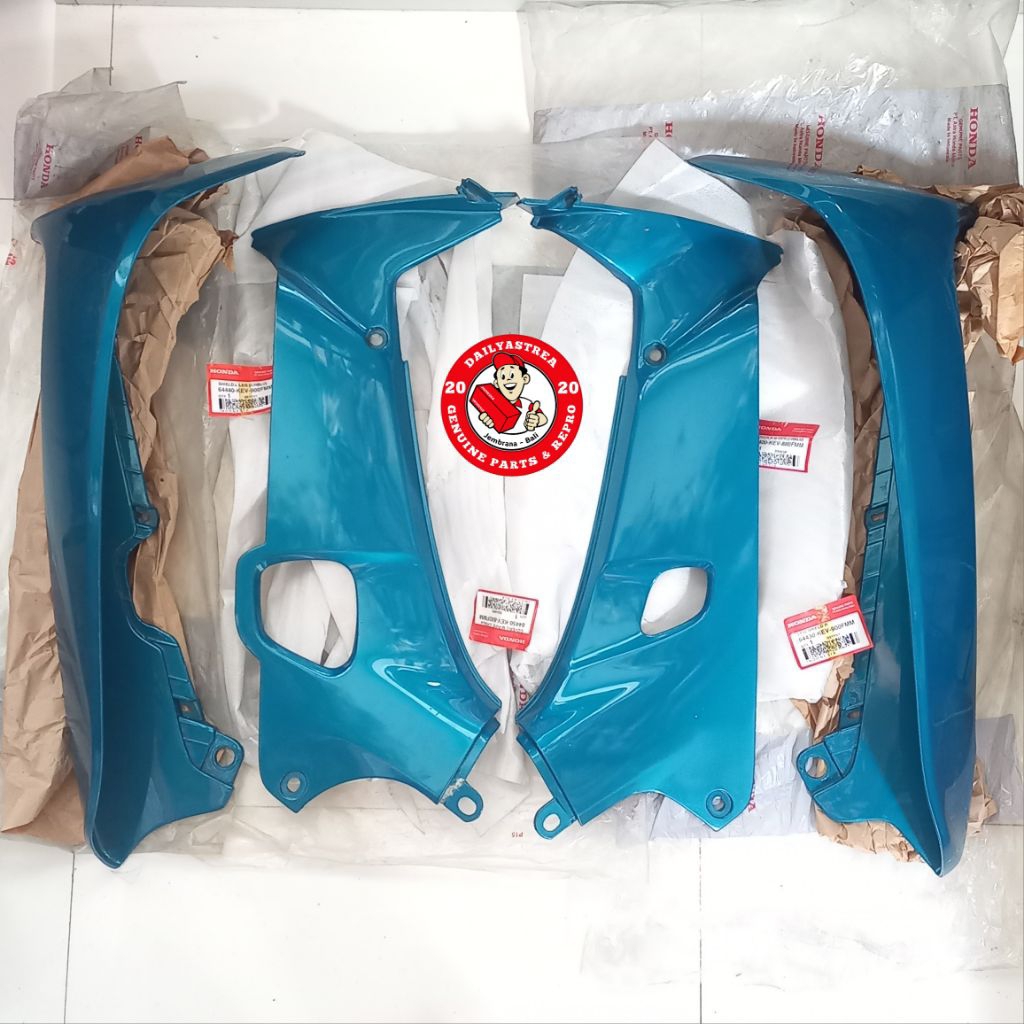 TEBENG LEGSIL LEKSIL SAYAP LUAR DALAM BIRU TOSCA KANAN KIRI HONDA SUPRA XX X 100 ORIGINAL ORI 64450-