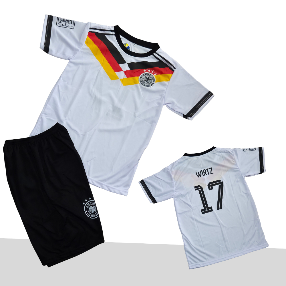 setelan jersey sepakbola anak laki laki baju bola jerman putih baju bola sepak anak anak
