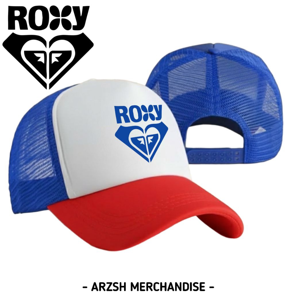 Topi Trucker ROXY / Topi Jaring Distro Premium / Topi Jala / Hat Trucker / Topi Jaring Unisex