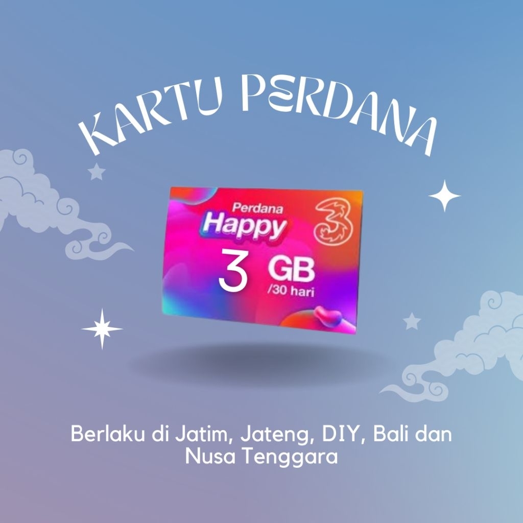 KARTU PERDANA HAPPY TRI KUOTA 3GB