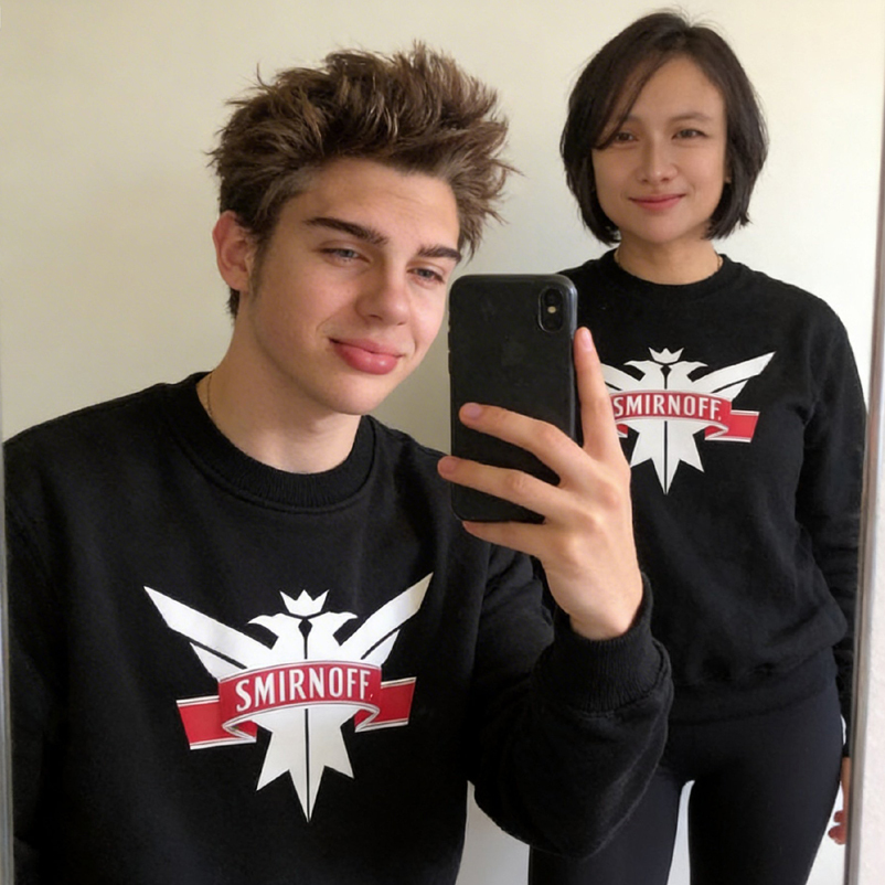 Sweater Smirnoff Crewneck Bahan Cotton Fleece Nyaman Adem