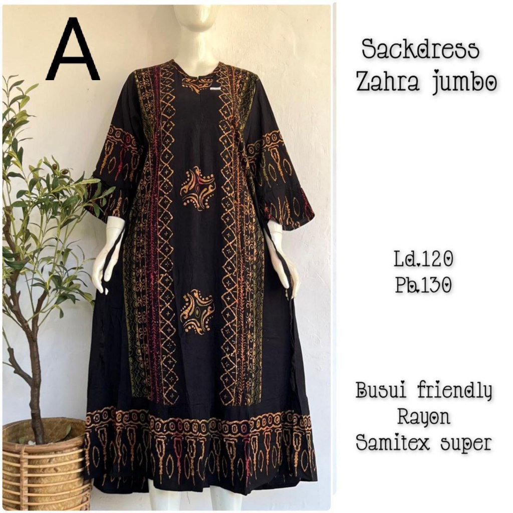 Sackdress Zahra Jumbo Bunga Batik Cap