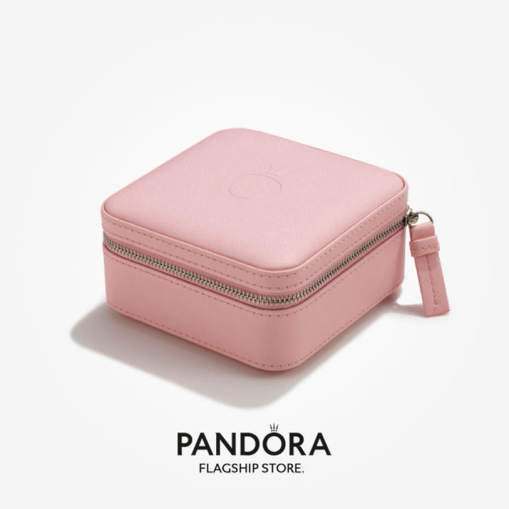 Pandora Jewelry Box Pink Original – Kotak Perhiasan Travel Mini Elegant Organizer Wanita
