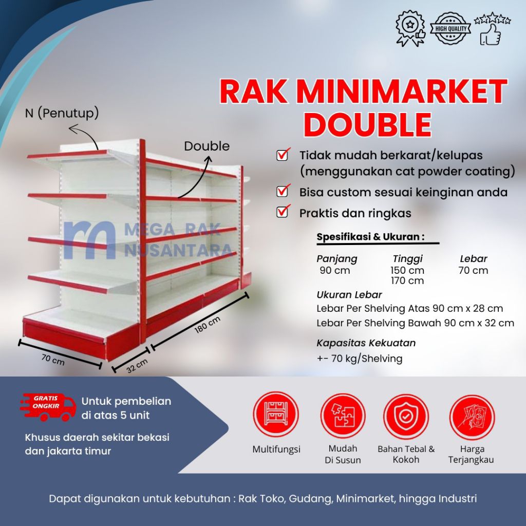 Megaraknusantara - Rak Minimarket Double
