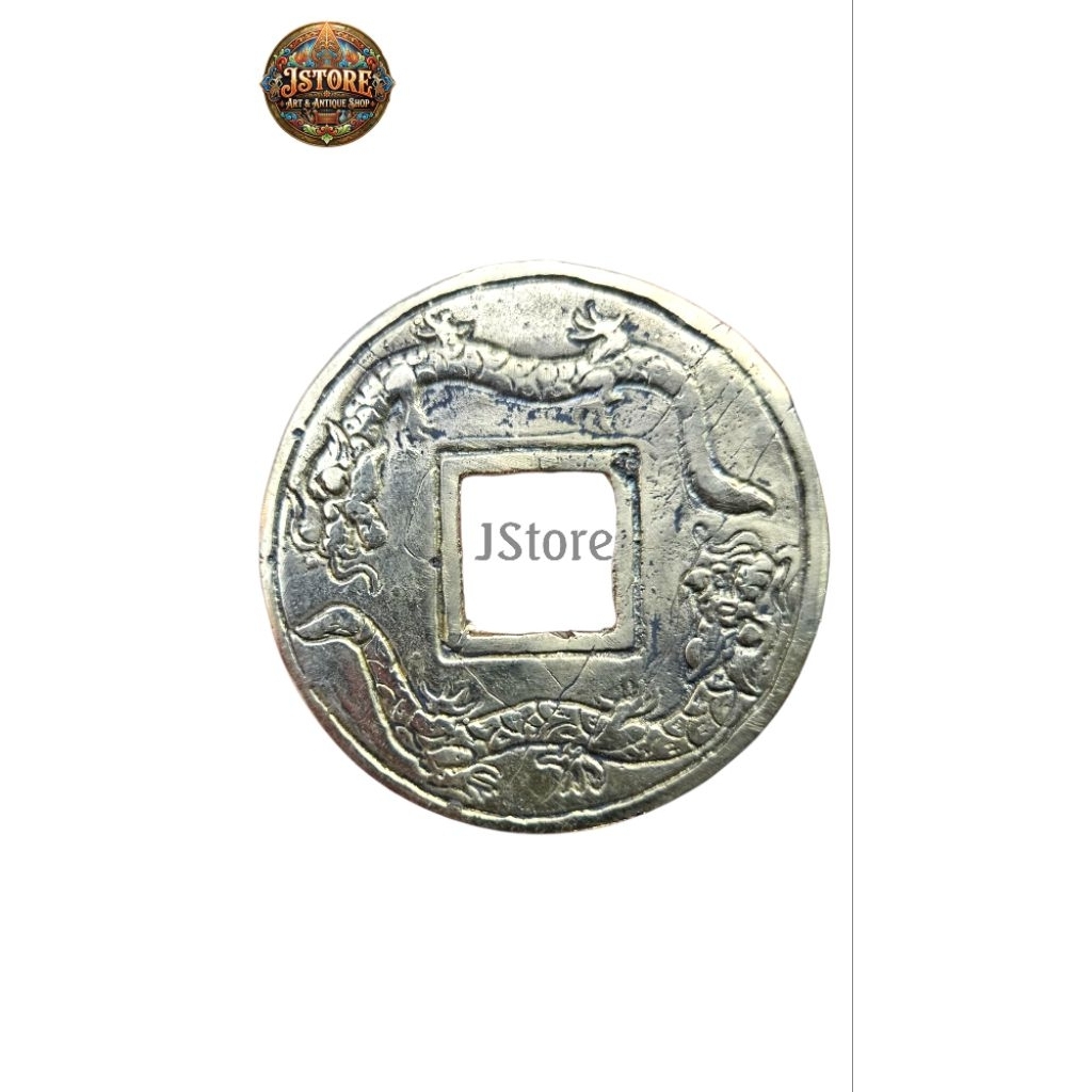 Uang Koin Kuningan Gobog Jumbo Motif Naga