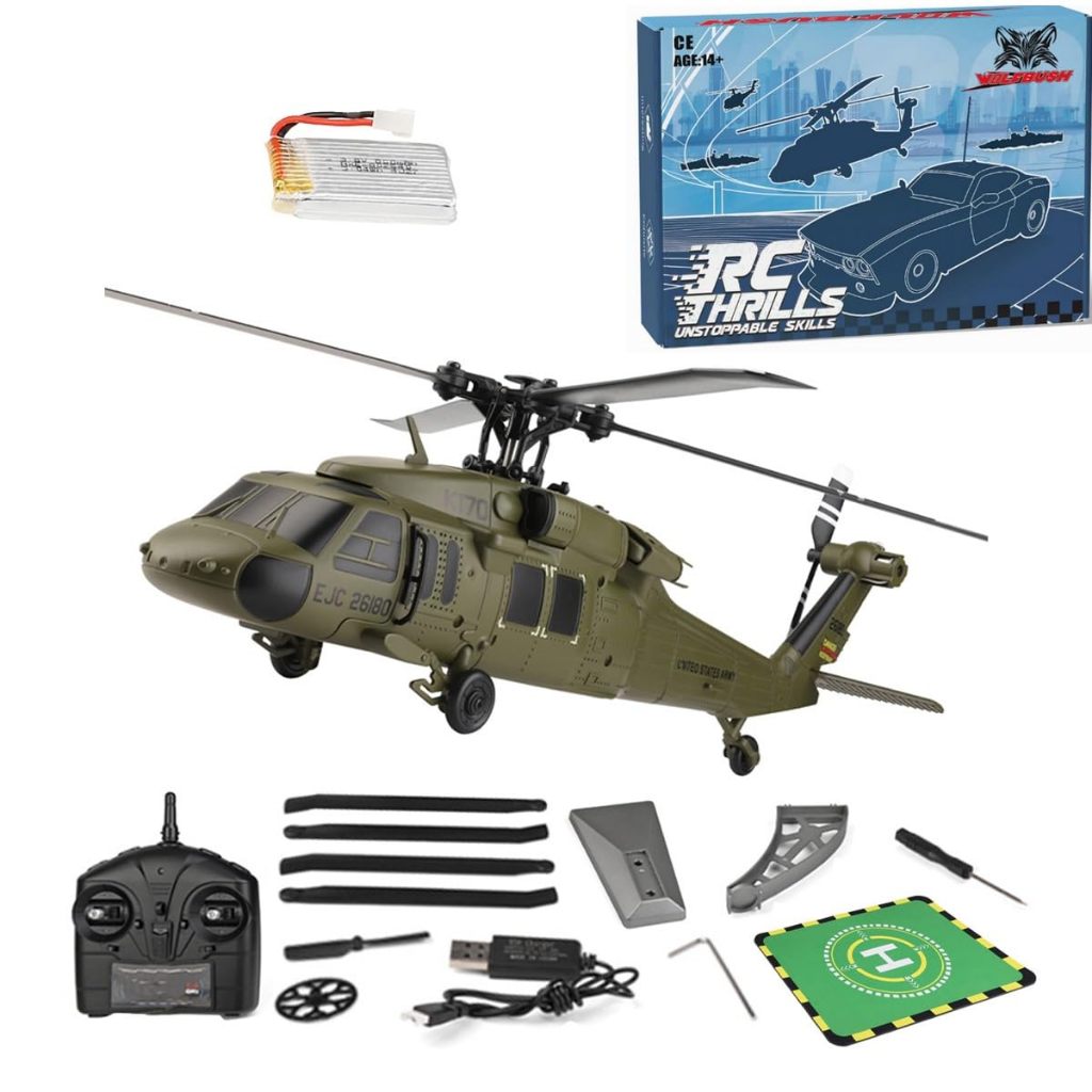 WLTOYS XK K170 - RC Helicopter BlackHawk UH-60L 260mm Brushless Motor