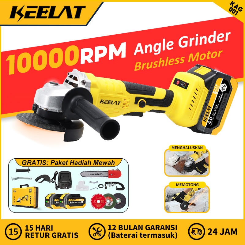 KEELAT KAG001 Brushless Gerinda Baterai 800W gerinda listrik gerinda cordless Multifungsi Mesin Geri