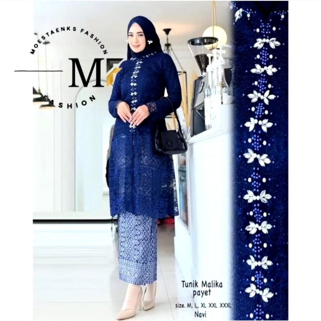 kebaya tunik set rok prisket/tunik malika payet