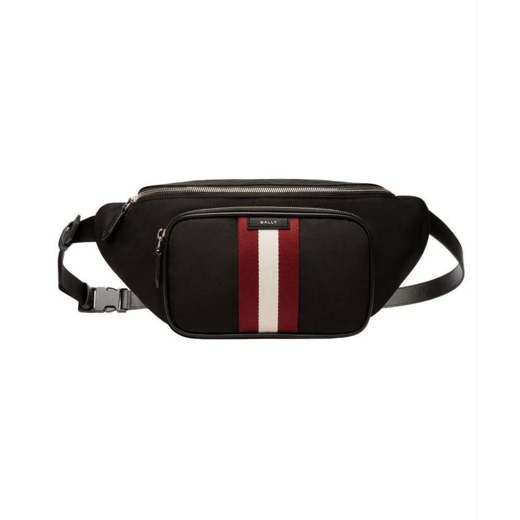 Bally Co de Nylon Belt Bag / Bumbag Black Red