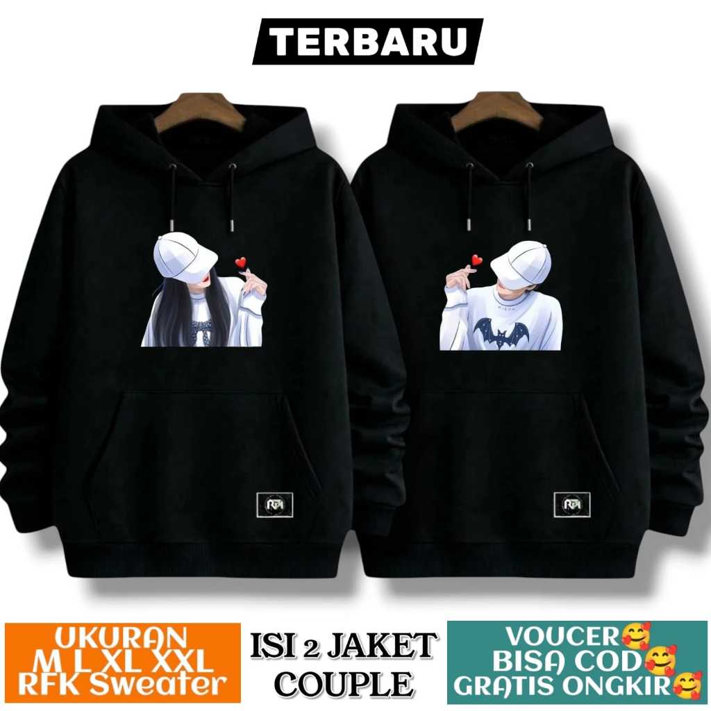( ISI 2 JAKET ) jaket couple pasangan / Sweater couple pasangan 2 pcs tebal / Sweater couple pacar /