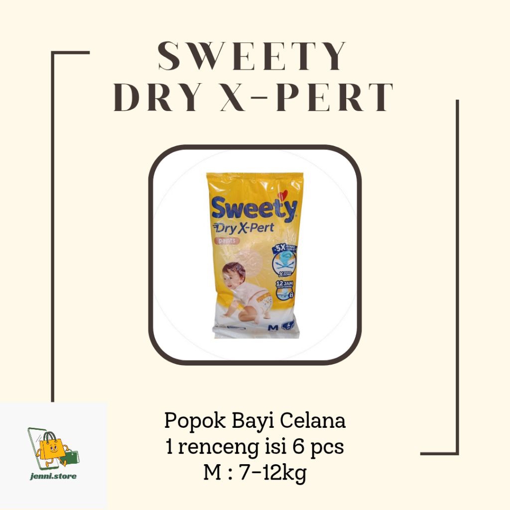 Sweety Dry X-Pert, Sweety Kuning, Sweety Renceng, Ready M, L, XL. 1 renceng isi 6pcs.