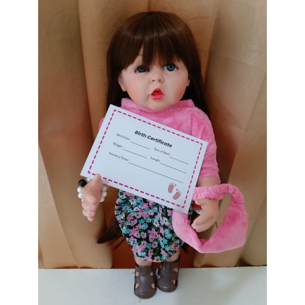 Boneka Reborn Lucu Cantik mewah menarik Body Full Silikon 50 cm Lokal