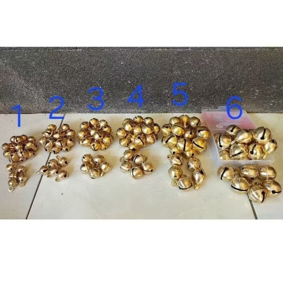 kerincingan bahan kuningan untuk kalung hewan,menari,barong,dll.per pcs
