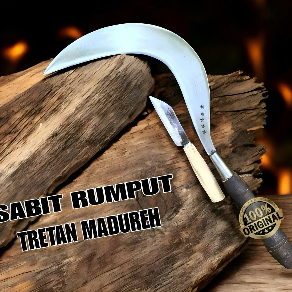 1pcs alat pertanian pemangkas sabit rumput original cap bintang lima asli madura sepuhan tua kualita