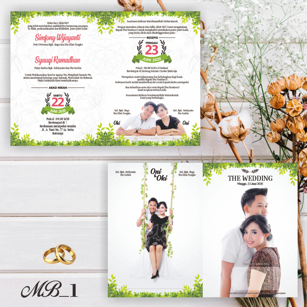 Undangan Pernikahan Lipat 2 dengan foto