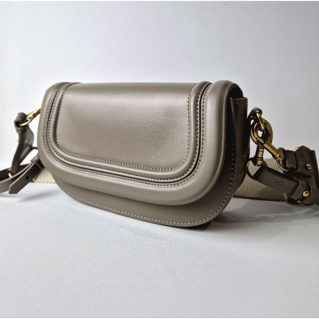 ZARA Taupe Shoulder Sling Bag Preloved 95% Like New Tas Wanita Original Minimalis