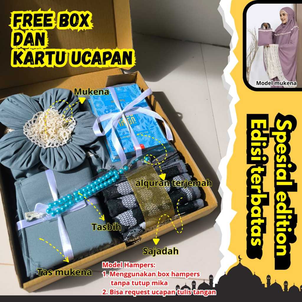 Set Alat Sholat Seserahan Eksklusif | Mukena Premium + Sajadah + Tasbih Luxury