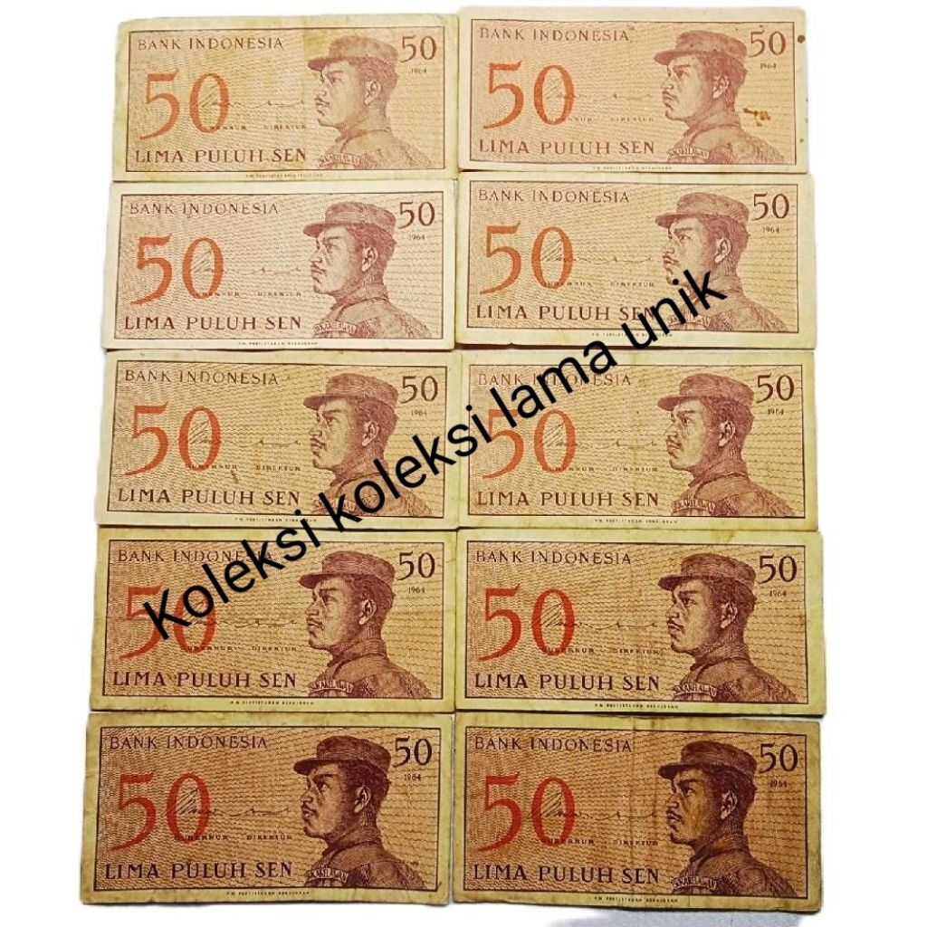 UANG 50 SEN 1964 DWIKORA 10 LEMBAR