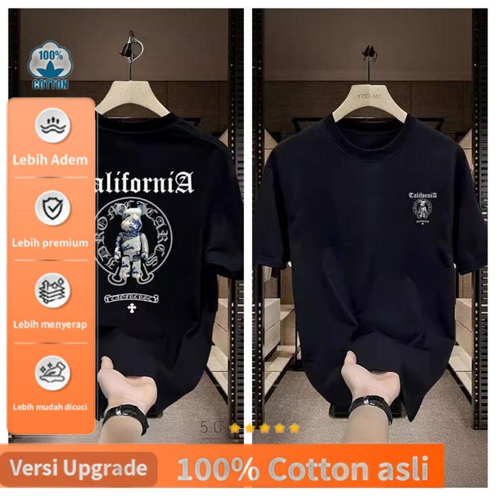 Kaos Streetwear Bearbrick California 100% Cotton Katun Premium
