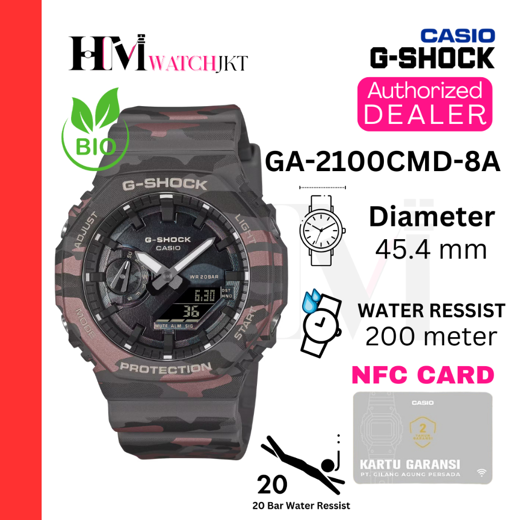 CASIO G-SHOCK GA-2100CMD-8ADR Jam Tangan Pria Original Analog-Digital Antiair GA-2100CMD-8A
