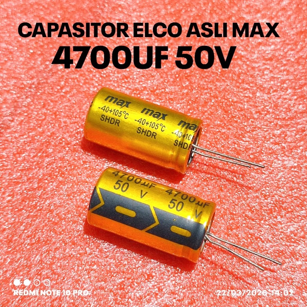 1 BUAH KAPASITOR ELCO 50V 4700UF MAX GOLD ASLI