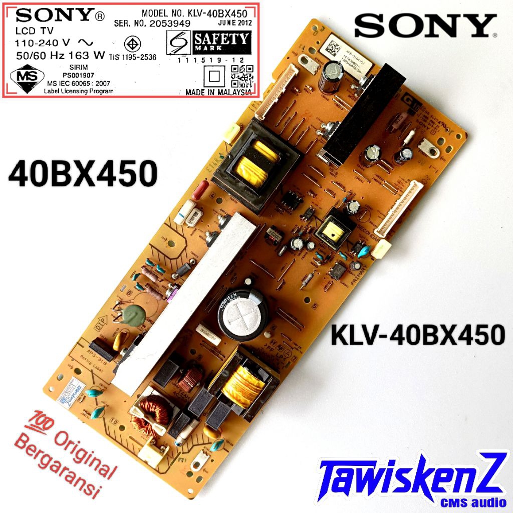 PSU LCD TV SONY 40" KLV-40BX450 KLV 40 BX 450 40BX450 BX450 Power Suplay LED TV Soni 40inch Original