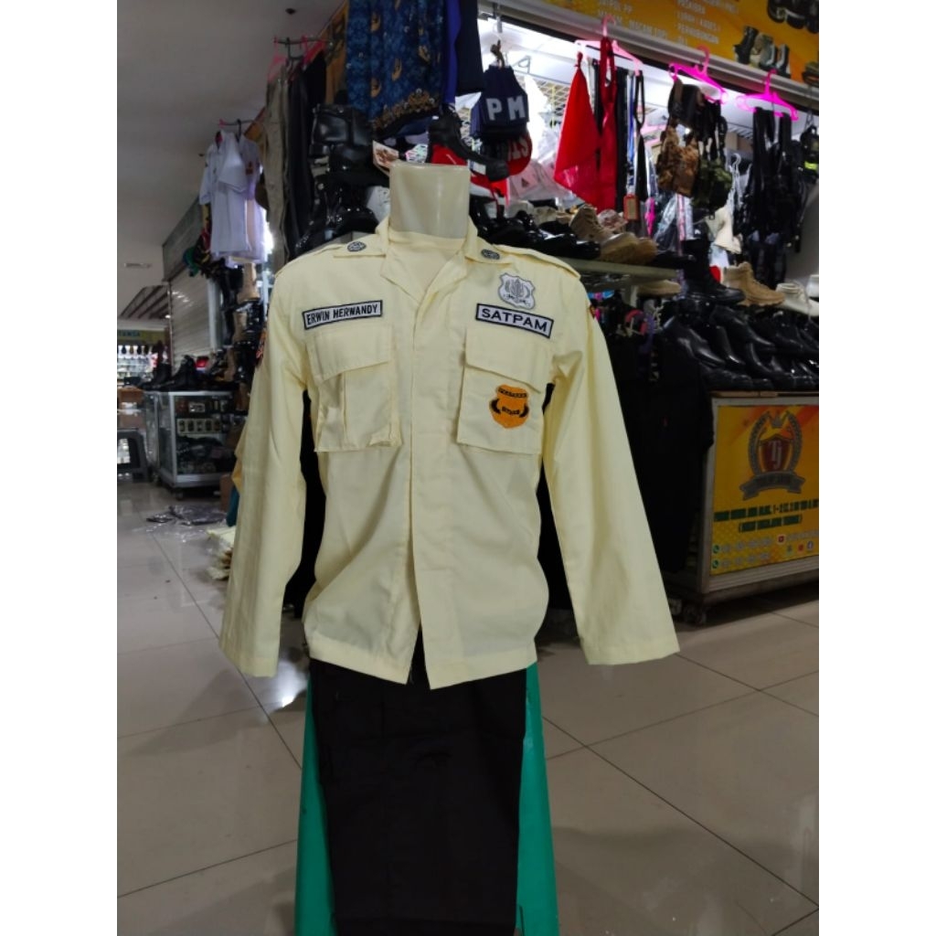baju PDL Satpam terbaru/baju PDL satpam Bahan drill/baju PDl Security/baju PDl cream