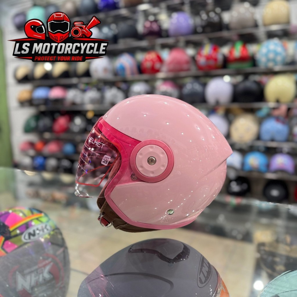 Helm R-SIX Verona Retro - Pink Helm Hijab Bogo SNI Pria Wanita Cepol R SIX Pink Anti Pusing