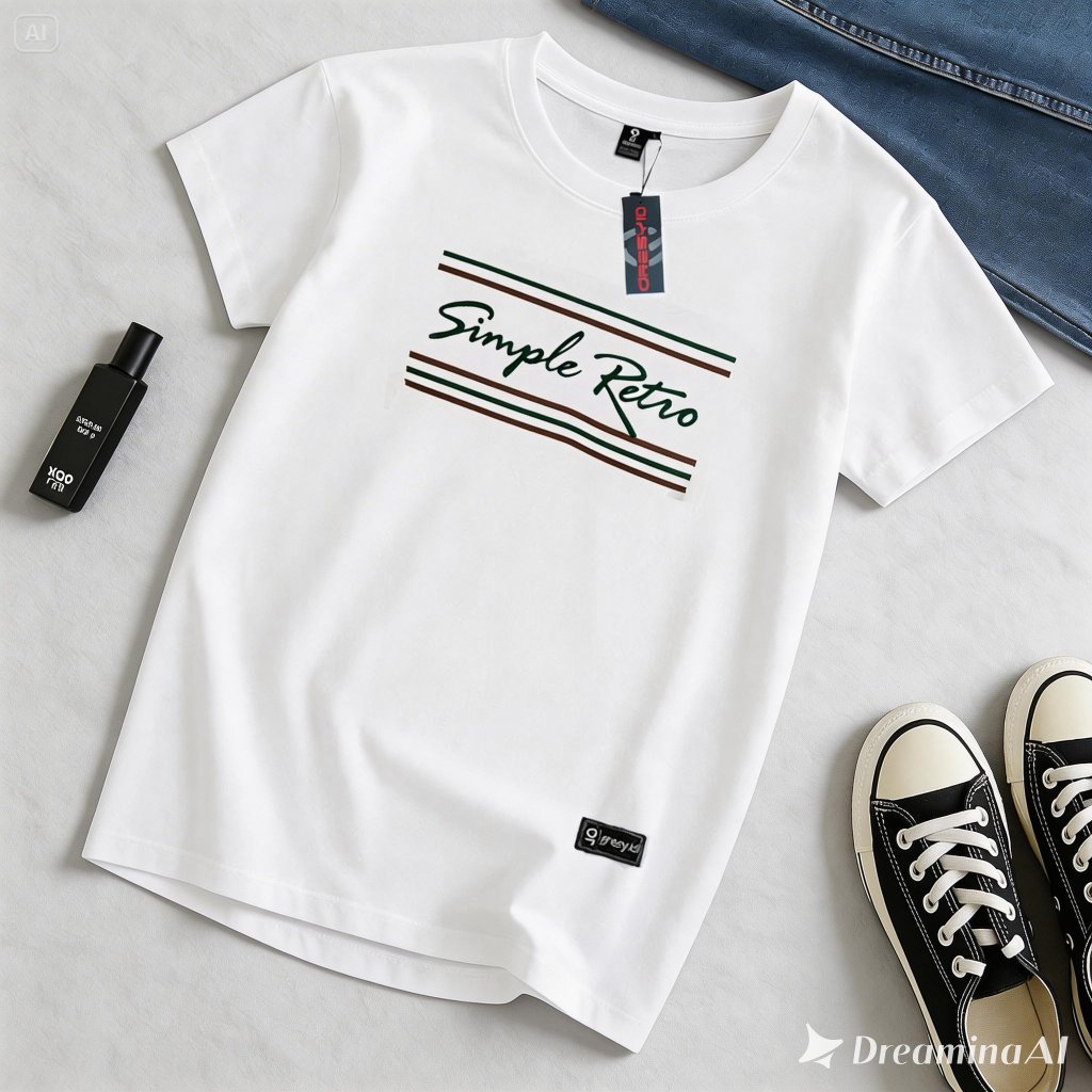 Kaos Distro Putih Pria Simple Keren T-Shirt Simple trendy Kekinian Baju kaos cowok adem