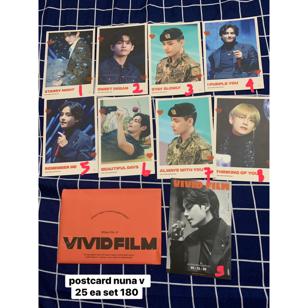 OFFICIAL FANSITE NUNA V VIVID FILM BTS TAEHYUNG POSTCARD