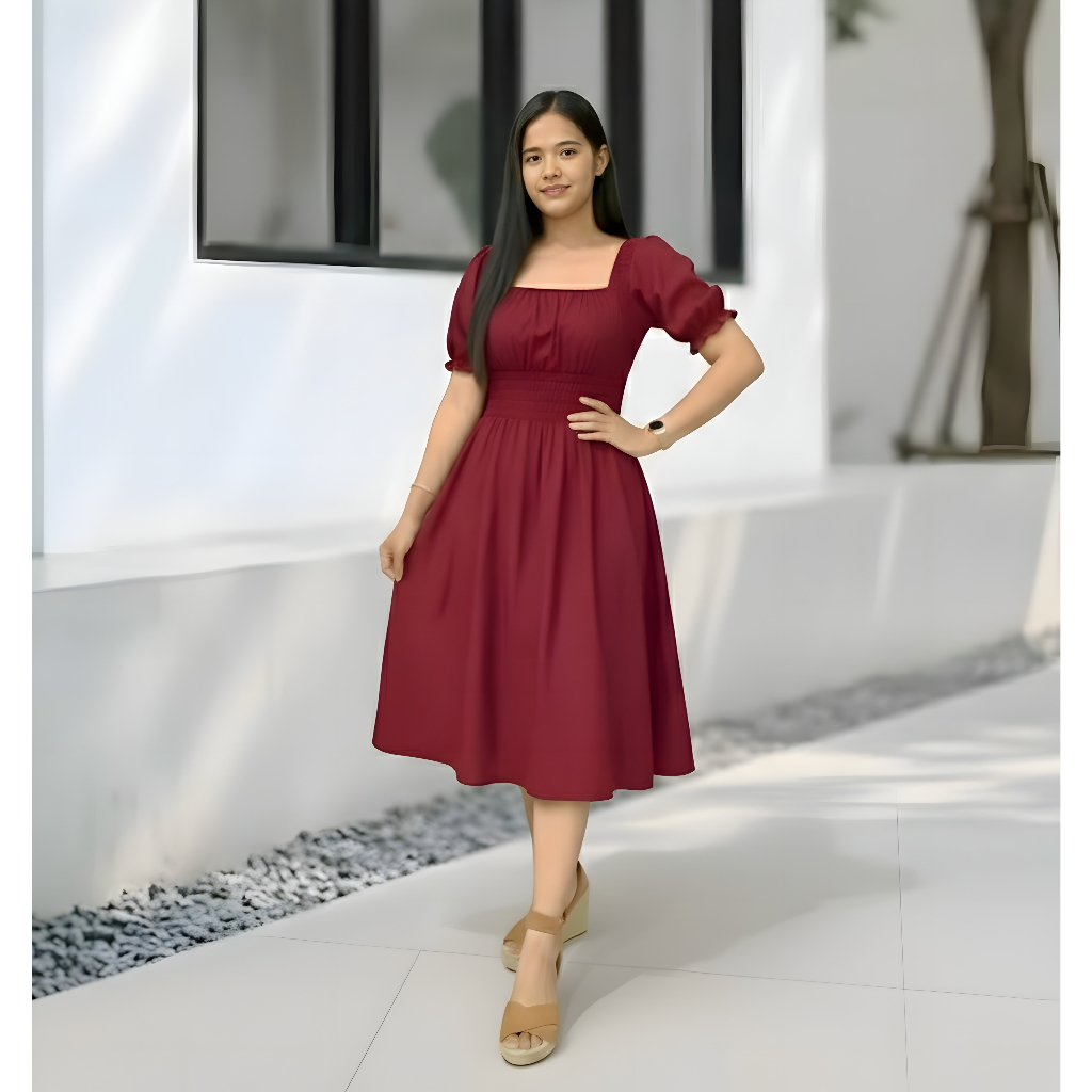Dress Bali Naura Pinggang Kerut Kekinian Terbaru / Daster Wanita Jumbo