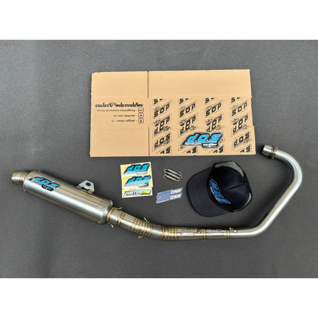 Knalpot DOS original fullsystem CB GL100 TIGER MEGAPRO Stainless 304 Anti karat