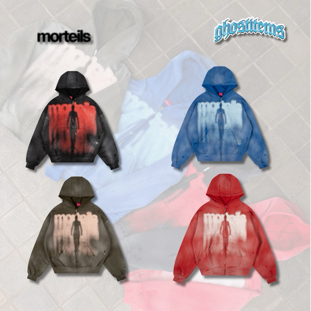 [100% ORIGINAL] Morteils Deconst Zip Hoodie